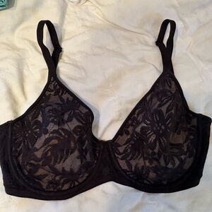 Bali Black Floral Lace Bra.  New no tags